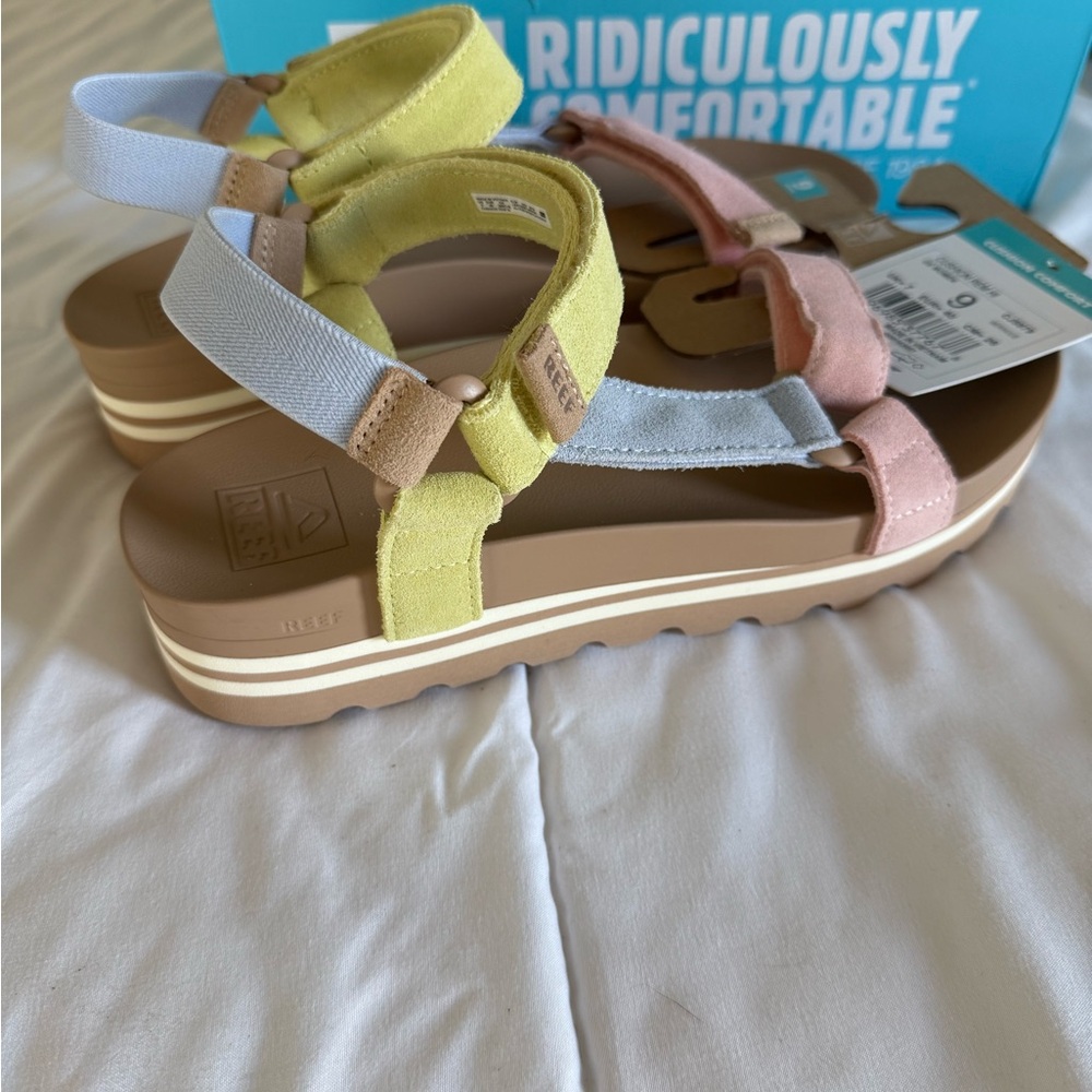 Reef Yellow and Pink Sandals with Adjustable Straps
